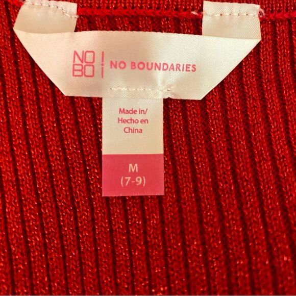 No Boundaries Metallic Red Tank Top Gold Chain Strap Detail Juniors Size 7 - 9 - Picture 5 of 7